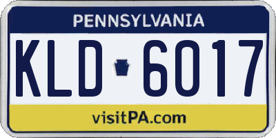 PA license plate KLD6017