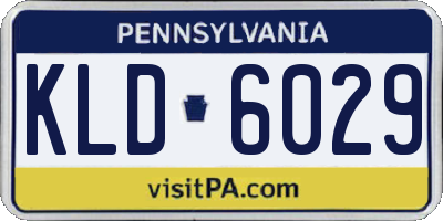 PA license plate KLD6029