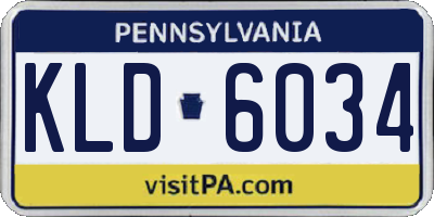 PA license plate KLD6034
