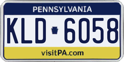 PA license plate KLD6058
