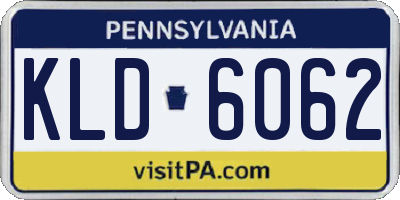 PA license plate KLD6062