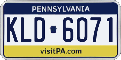 PA license plate KLD6071
