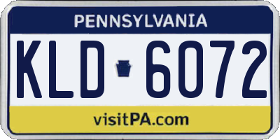 PA license plate KLD6072