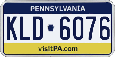 PA license plate KLD6076