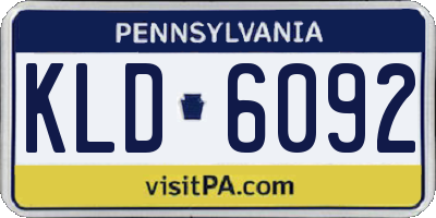 PA license plate KLD6092
