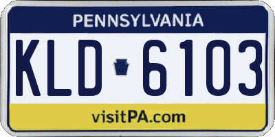 PA license plate KLD6103