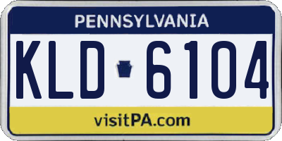 PA license plate KLD6104