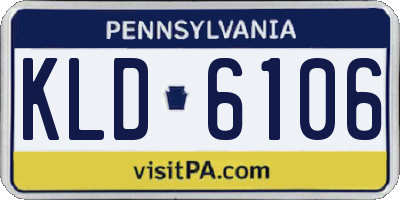 PA license plate KLD6106