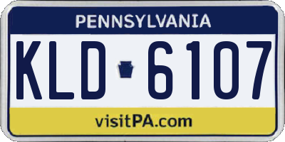 PA license plate KLD6107