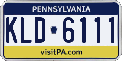 PA license plate KLD6111