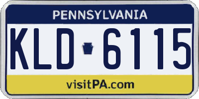 PA license plate KLD6115