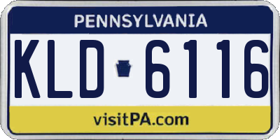 PA license plate KLD6116