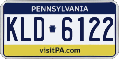 PA license plate KLD6122