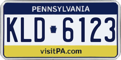 PA license plate KLD6123