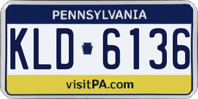 PA license plate KLD6136