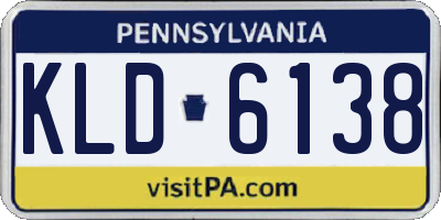 PA license plate KLD6138