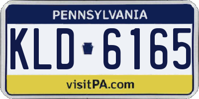 PA license plate KLD6165