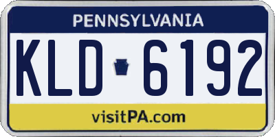 PA license plate KLD6192