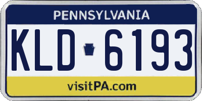 PA license plate KLD6193