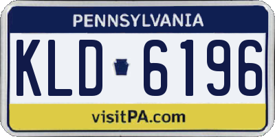 PA license plate KLD6196