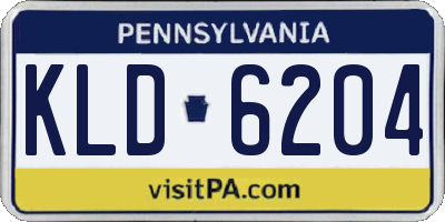 PA license plate KLD6204
