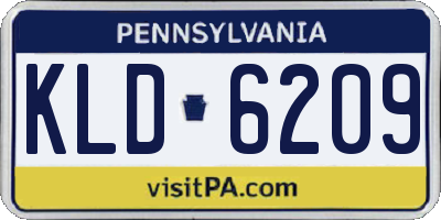 PA license plate KLD6209