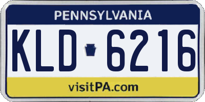 PA license plate KLD6216