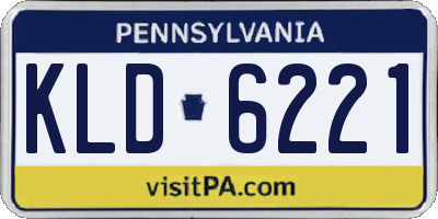 PA license plate KLD6221