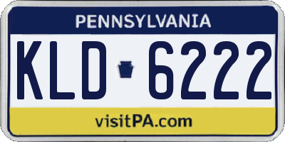 PA license plate KLD6222