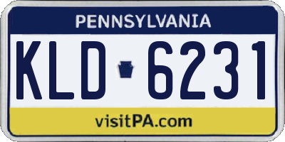 PA license plate KLD6231