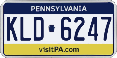 PA license plate KLD6247