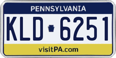 PA license plate KLD6251