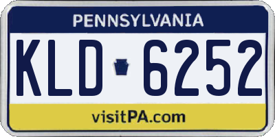 PA license plate KLD6252