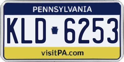 PA license plate KLD6253