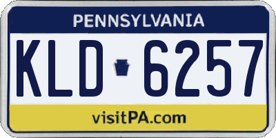 PA license plate KLD6257