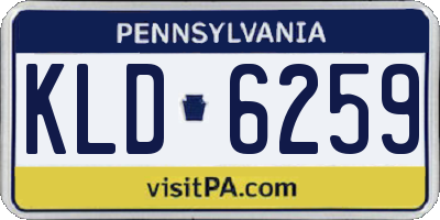 PA license plate KLD6259