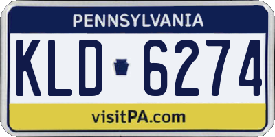 PA license plate KLD6274