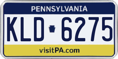 PA license plate KLD6275