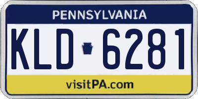 PA license plate KLD6281
