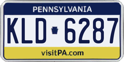 PA license plate KLD6287