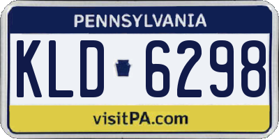 PA license plate KLD6298