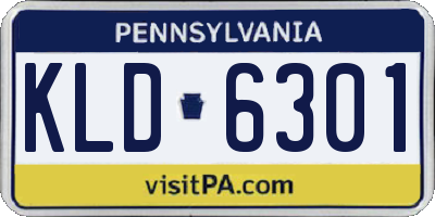 PA license plate KLD6301