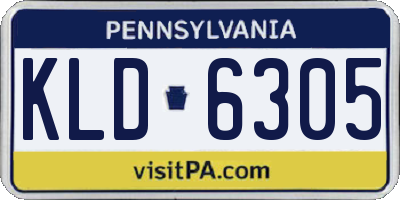 PA license plate KLD6305