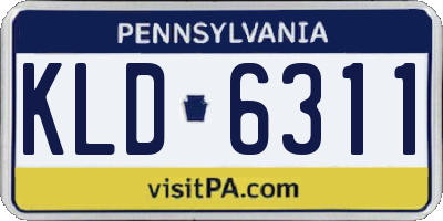 PA license plate KLD6311