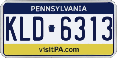 PA license plate KLD6313