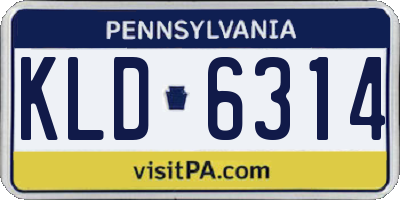 PA license plate KLD6314