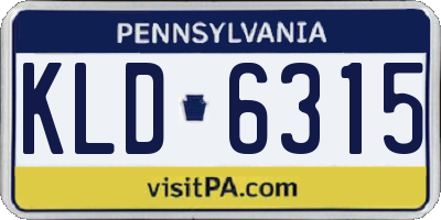 PA license plate KLD6315