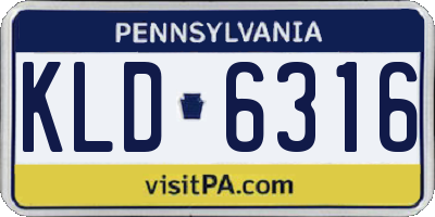 PA license plate KLD6316