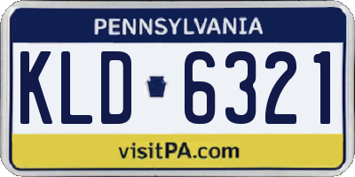 PA license plate KLD6321