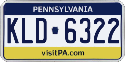 PA license plate KLD6322